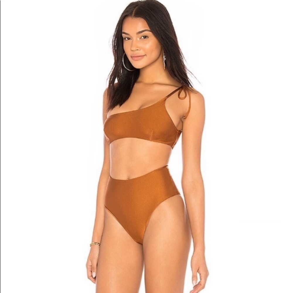 NWT Midsommar Swim Abbot Bronze Cooper High Waist Cheeky Bikini Bottoms Size XS